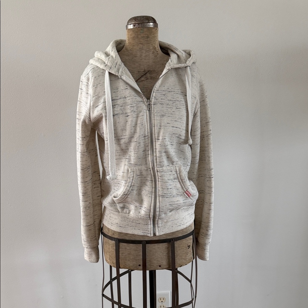 Women's Cream Zip-Up Hoodie